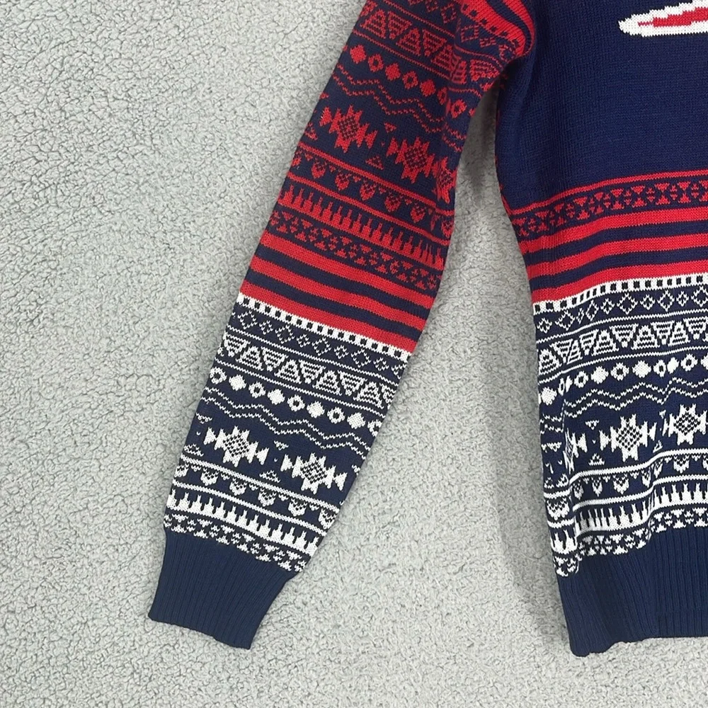 NFL New England Patriots v-neck long sleeve sweater men’s small pullover stretch - Picture 4 of 14